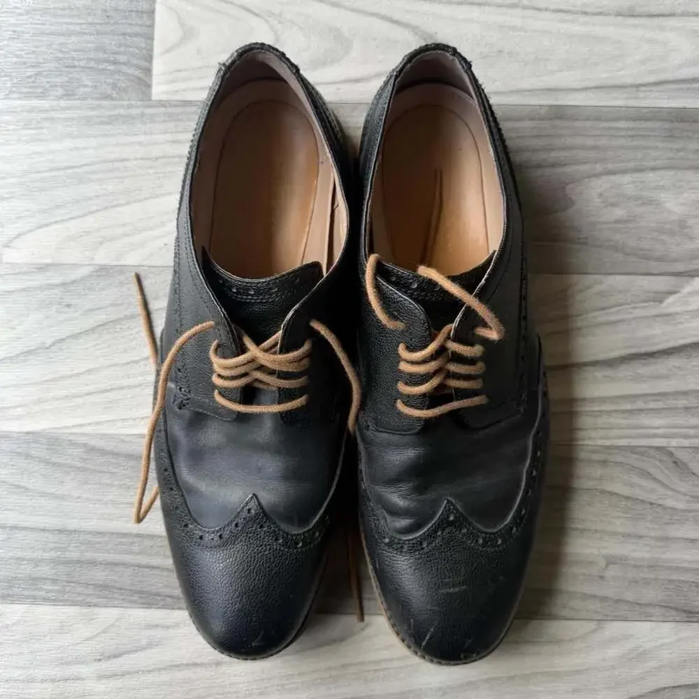 Cole Haan Zerogrand Wingtip Oxford Black Leather Dress Shoes Size 11M C26187